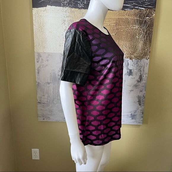 Spanner Mixed Media Ombré Geometric Tee Shirt - Picture 3 of 5